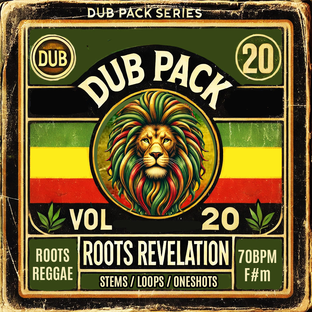 Dub Pack Series Vol 20 - Roots Revelation
Genre(s): Roots Reggae
Tempo Range: 70 bpm
Key: F#m
Pack Size: 6GB
(95 Loops / 125 Oneshots /&nbsp; 5&nbsp; Remix Stems / 36 Song Stems x 2 (Wet and  Dry)