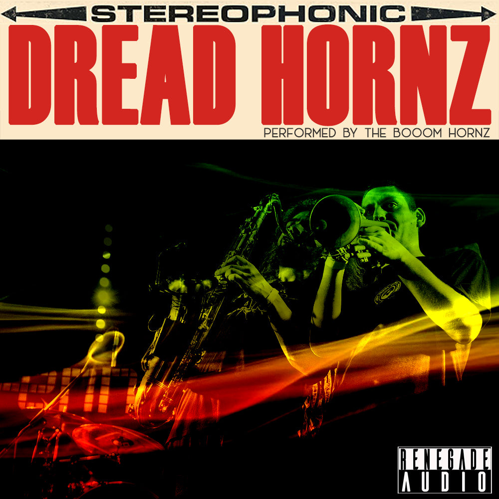 Dread Hornz Vol 1
Genre(s): Bass Music, Dub, Reggae, Grime, Electro, Jungle, Breakbeat, Dancehall, Hiphop, Triphop
Tempo: 80-140 BPM
Key: Various (Am, Abm, Cm, Dm, E, Em)
Pack: Size: 4GB (2500 Loops)
